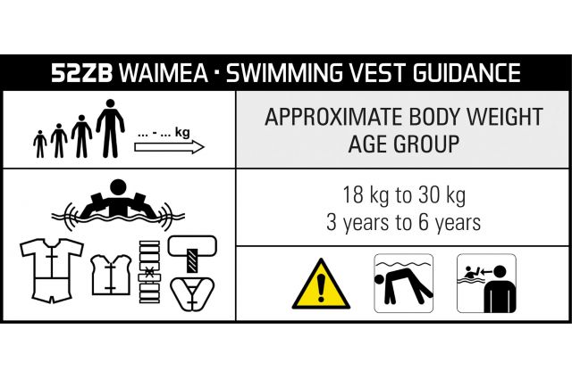 Plaukimo liemenė WAIMEA 52ZB ROO (18-30kg) 3-6 lat (18-30 kg)