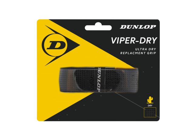 Wymienna owijka do rakiet tenisowych DUNLOP VIPERDRY, czarna Juoda Wymienna owijka do rakiet tenisowych DUNLOP VIPERDRY, czarna