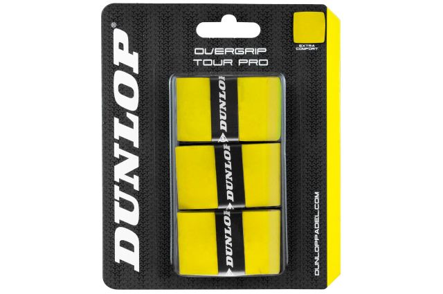 Padel bat overgrip DUNLOP TOUR PRO 3pcs. yellow Padel bat overgrip DUNLOP TOUR PRO 3pcs. yellow